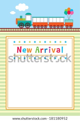 baby train new arrival gift card