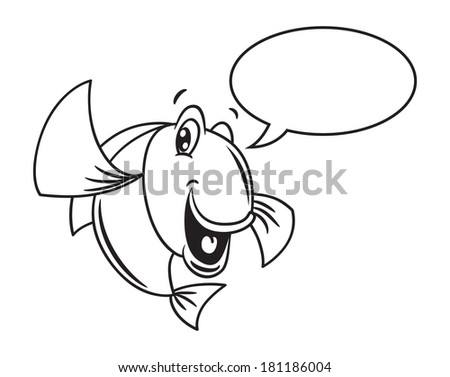 Cartoon fish with bubble speech 