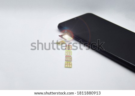 Sim card images used for smartphones
