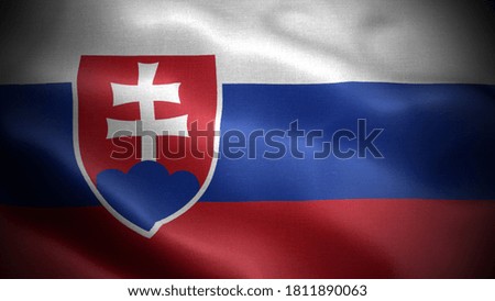 close up waving flag of slovakia. flag symbols of slovakia.