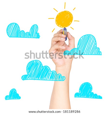sun & cloud cartoon