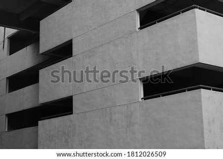 concrete building architectural background black and white geometric modern perspective shape