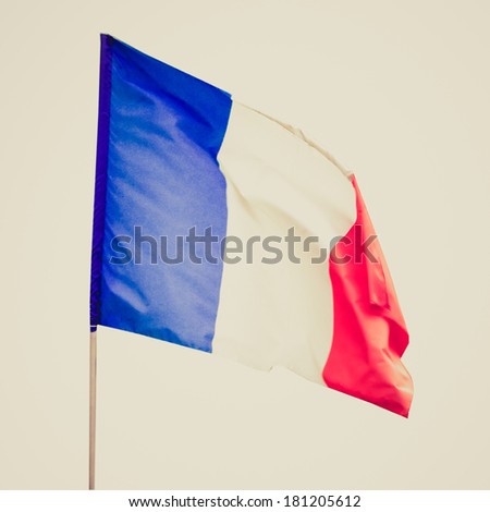 Vintage retro looking France flag picture