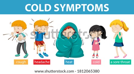 Medical infographic of cold symptoms illustration