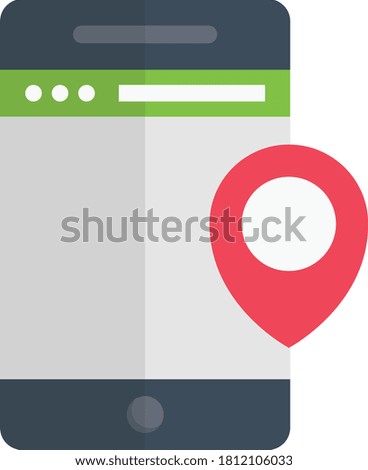 mobile vector flat color icon 