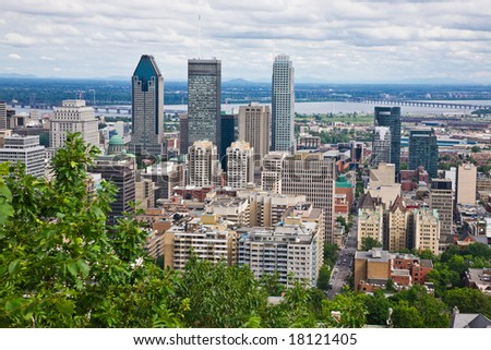 View of Montreal City from the top of Mount Royal, Quebec, Canada