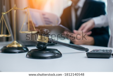 Male lawyer or judge consult having team meeting with client, Law and Legal services concept