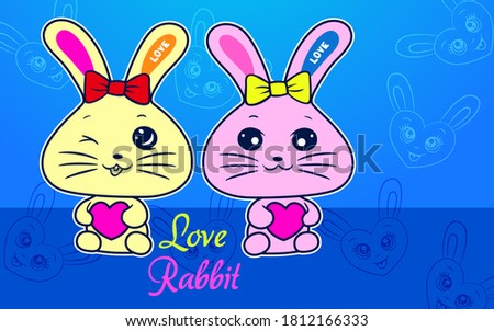 Cartoon rabbit Pattern Background Illustration Vector Graphic Design T-shirt eps