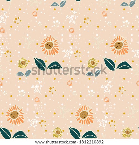 abstract autumn floral seamless pattern. Can use for print, template, fabric, presentation, textile, banner, poster, wallpaper, digital paper, scrapbook, instant download