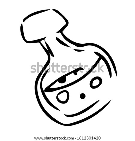 Bottle with potion clipart. Isolated vector.