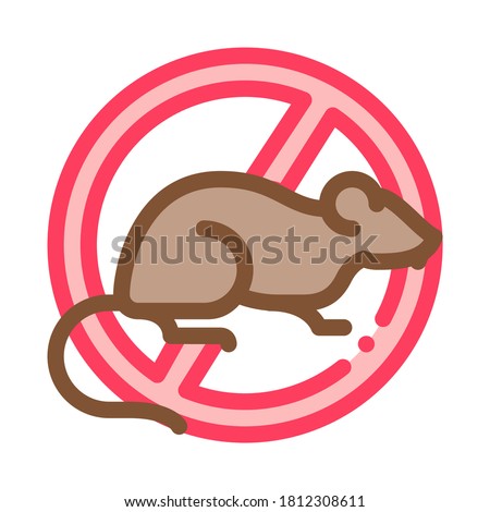 Sign Against Rat Icon Vector. Outline Sign Against Rat Sign. Isolated Contour Symbol Illustration