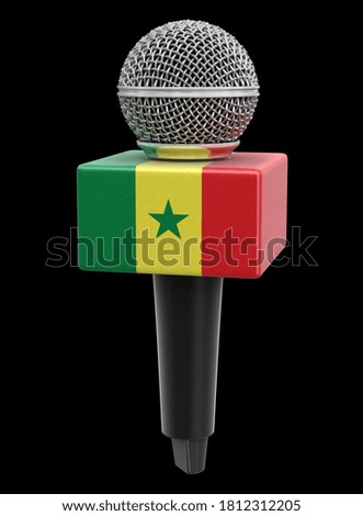 3d illustration. Microphone and Senegal flag. Image with clipping path