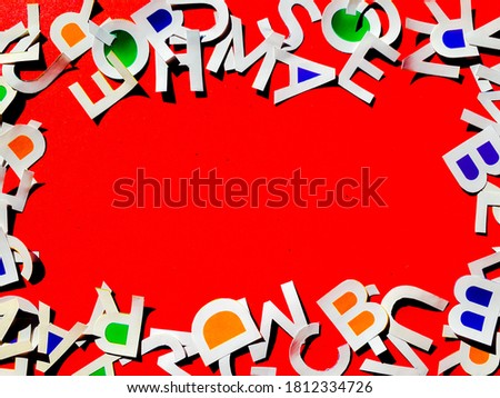 Abstract Blank Space For Text On English Letters Backdrop Background For Scrap Books, Covers, Fabrics, Decorating And Posters Stock Photo