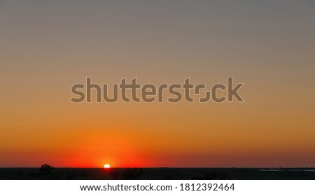 Sunset landscape in Bessarabian steppe, Ukraine.