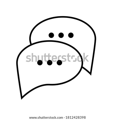 Chat bubbles outline vector icon. Communication network. Business contact. Flat simple line design illustration.