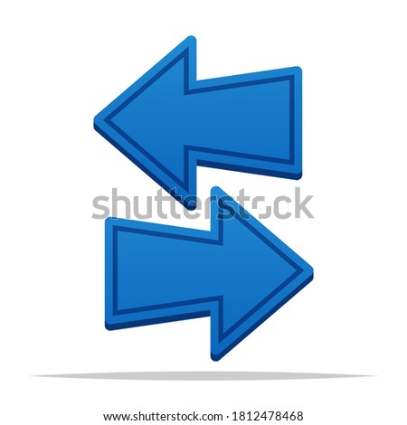 Blue left and right arrow button vectors, isolated