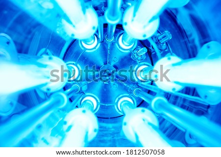 Ultraviolet lamps in a water disinfection plant Royalty-Free Stock Photo #1812507058