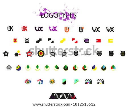 Vector Logo icons for web, symbols for any brands. Isolated on white background. Easy to use.  UI design icons, templates, badges.
Semantics signs.       