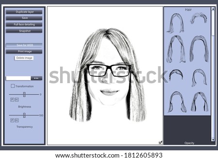 Facial composite software for reconstructing suspected person's face