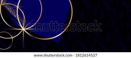 Abstract art gold design black background universal dressing luminous shiny color golden