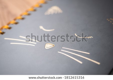 Notebook with a cat on the cover horizontal