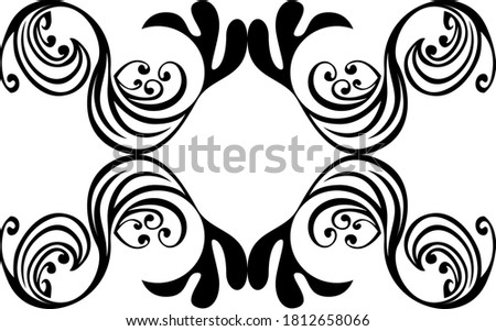 Vector Design of Black Leaf Ornaments with Nature Theme