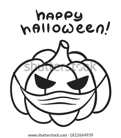 Happy Halloween pumpkin with mask