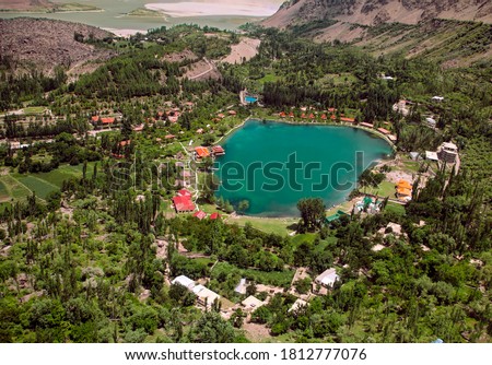 Lower Kachura Lake, also known as Shangrila Lake is located in Kachura village in Skardu city at a height of 2,500 metres, 
lakes in northern areas of gilgit baltistan, Pakistan 