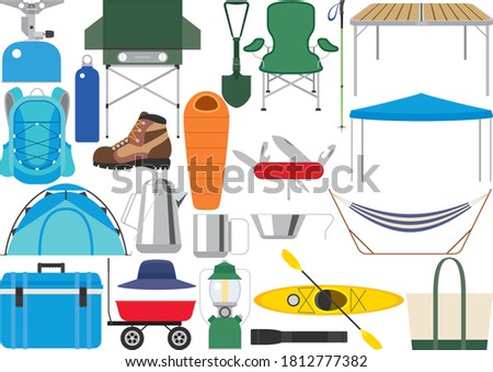 Camping and outdoor equipment set