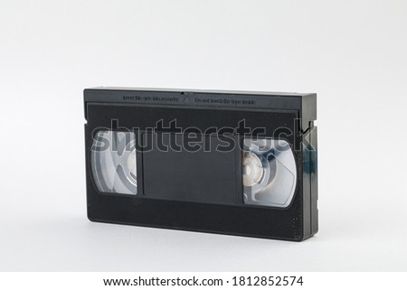 VHS Tape with Copy Space  on a White Background