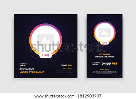 social media live video promotion template Royalty-Free Stock Photo #1812903937