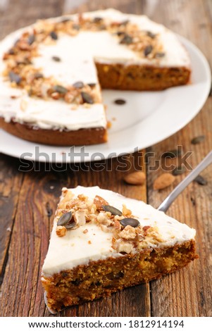 carrot cake with fresh nuts