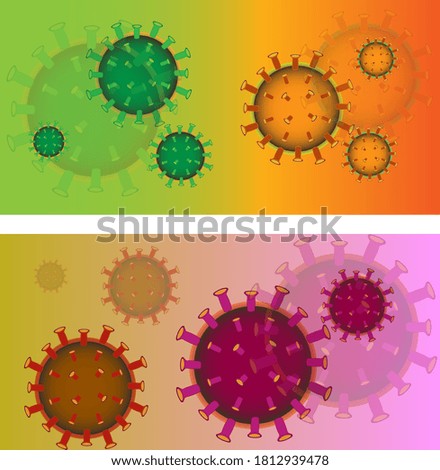 View of the microbe of the coronavirus on a colored background
