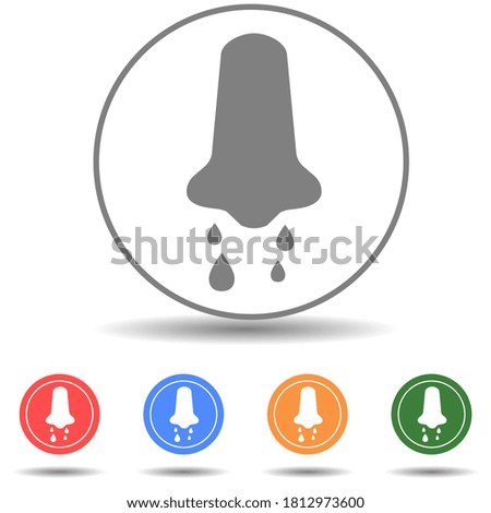 Runny human nose with symptoms of illness sign vector with isolated background
