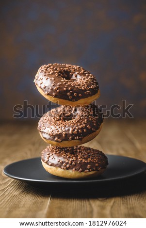 A levitation photo of donuts