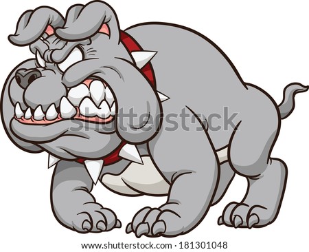 Cartoon bulldog mascot. Vector clip art illustration. All in a single layer. 