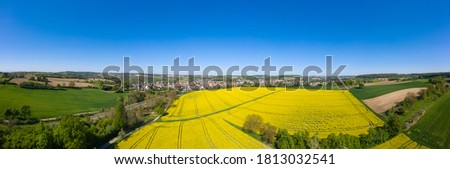 Aerial drone view, agricultural landscape in Walzbachtal-Johlingen in the Kraichgau in Germany