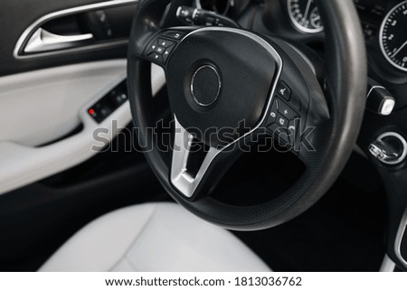 Modern car interior close up