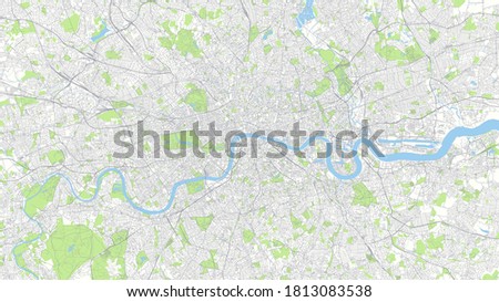 Сity map London, color detailed urban road plan, vector illustration Royalty-Free Stock Photo #1813083538