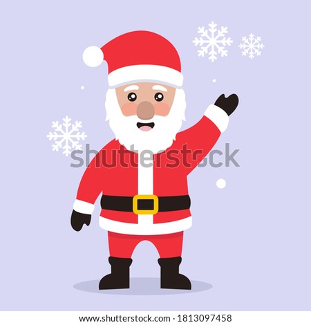 Cute Santa Claus Christmas mascot logo design illustration
