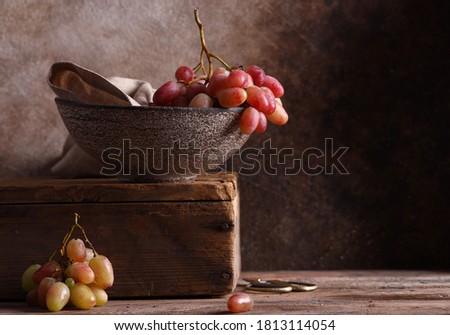 still life ripe organic grapes Royalty-Free Stock Photo #1813114054