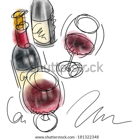 Wine bottles and Glasses