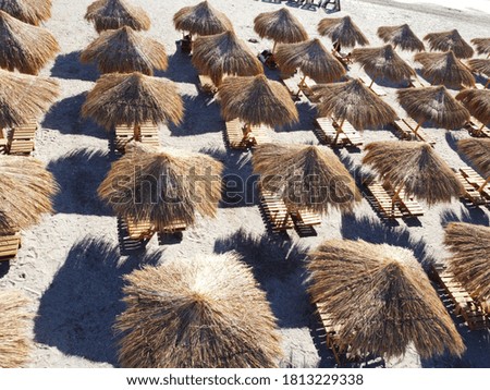 Beach Zone with umbrella in asian style 