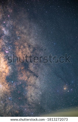 The stars and the milky way in the dark sky
