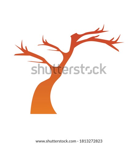 orange bare tree silhouette design, Nature plant season environment natural and ecology theme Vector illustration