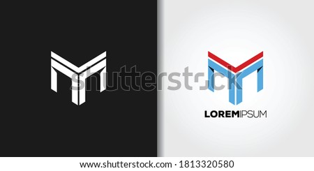 abstract letter m logo template set vector