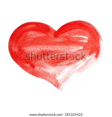 Painted heart isolated on white