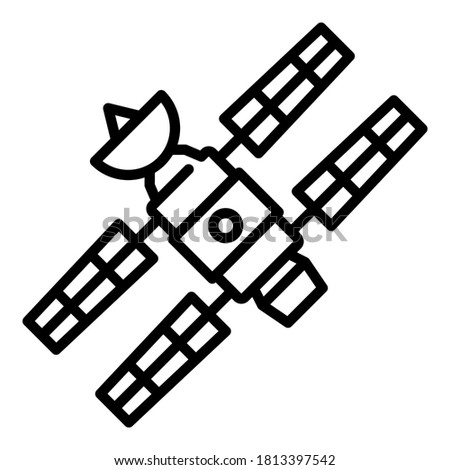 Spacecraft icon. Outline spacecraft vector icon for web design isolated on white background