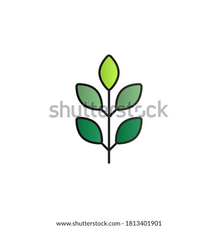 Leaf color gradient vector icon