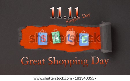 Online shopping of China, 11.11 single's day sale concept.